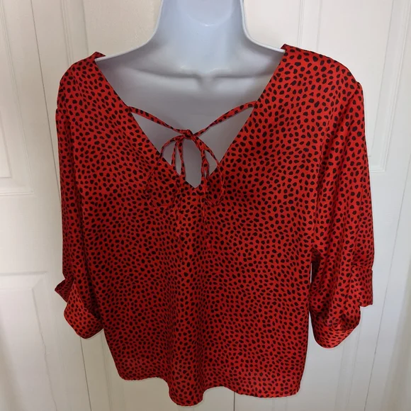 Topshop Red and Black Blouse - Picture 2 of 3